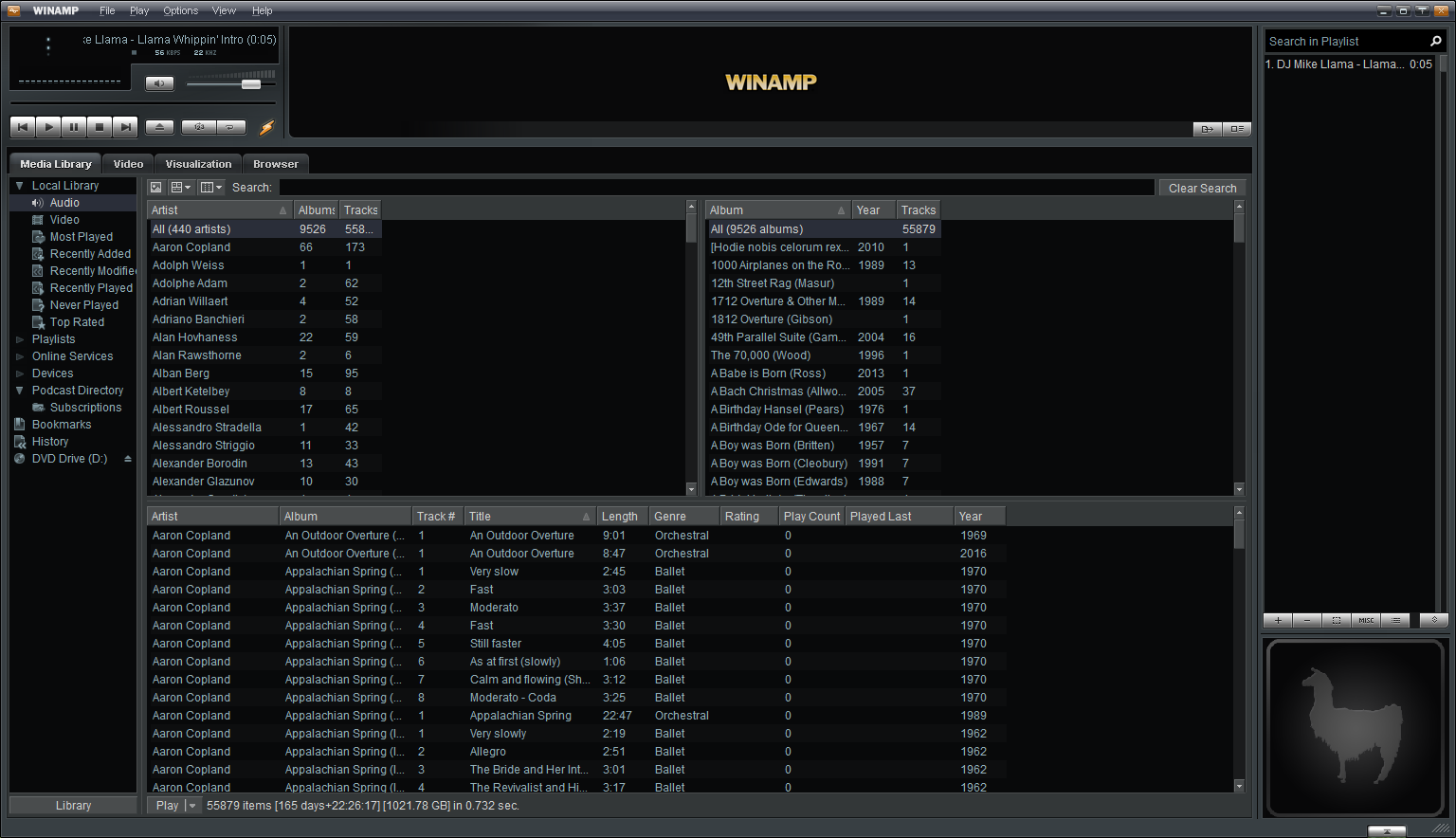 winamp llama