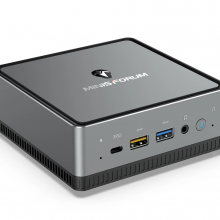 Stock picture of a Minisforum UM250 small form factor PC